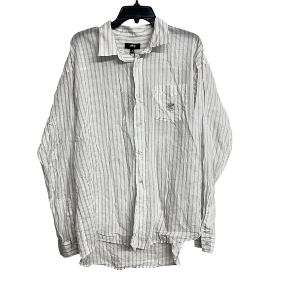 New Mens Stussy Lightweight Classic Striped Button Down Shirt - Picture 1 of 6